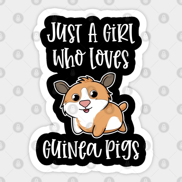 Guinea Pig Mom Just A Girl Who Loves Guinea Pigs funny Girls Sticker by wygstore